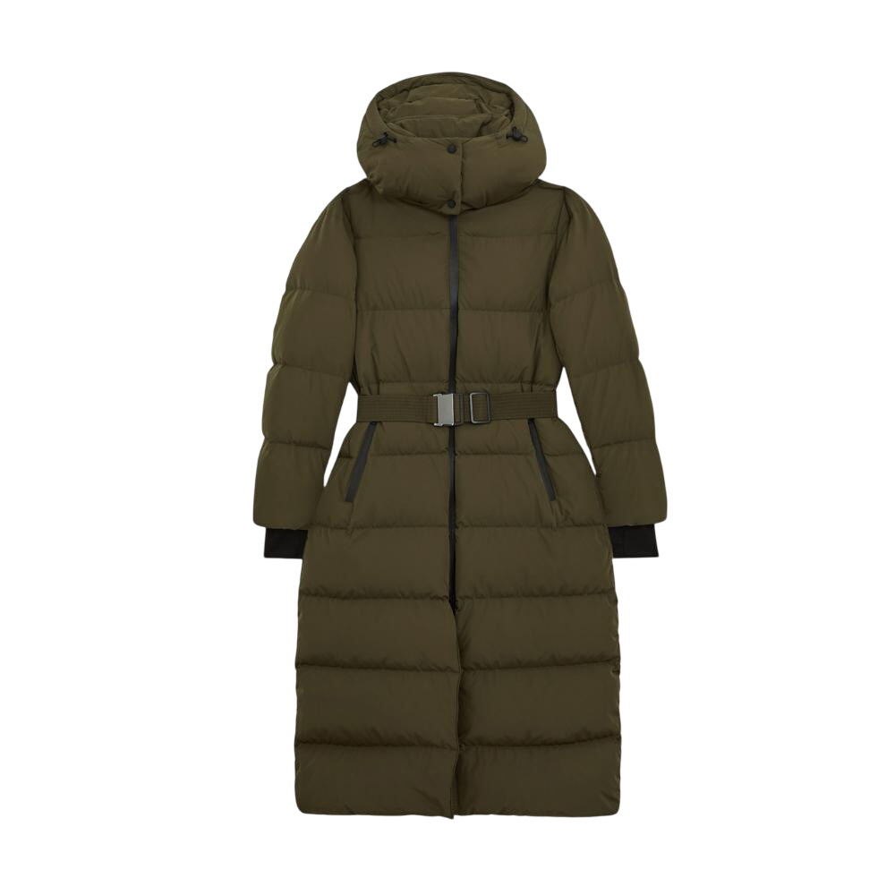 REISS Colette Belted Longline Hooded Puffer Coat